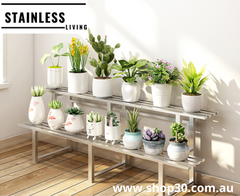 1Tiers Stainless Flower Plants Display Stand Length 150CM, Tier Width 25CM Indoor Or Outdoor