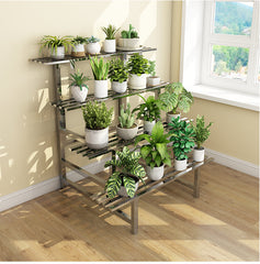 I : 4 Tiers Stainless Flower Plants Display Stand Length 150CM, Tier Width 20CM/25CM,Indoor Or Outdoor